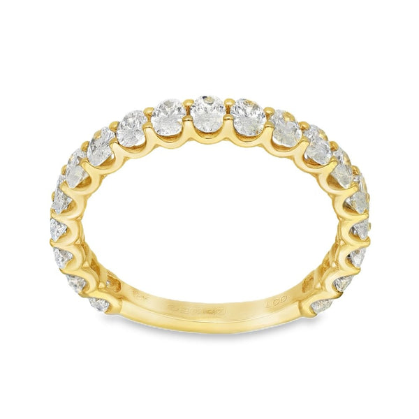 1.90ct Yellow Gold Oval-Cut Diamond Half-Eternity Ring - F/VS