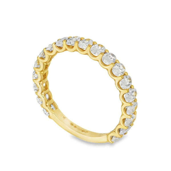 1.90ct Yellow Gold Oval-Cut Diamond Half-Eternity Ring - F/VS