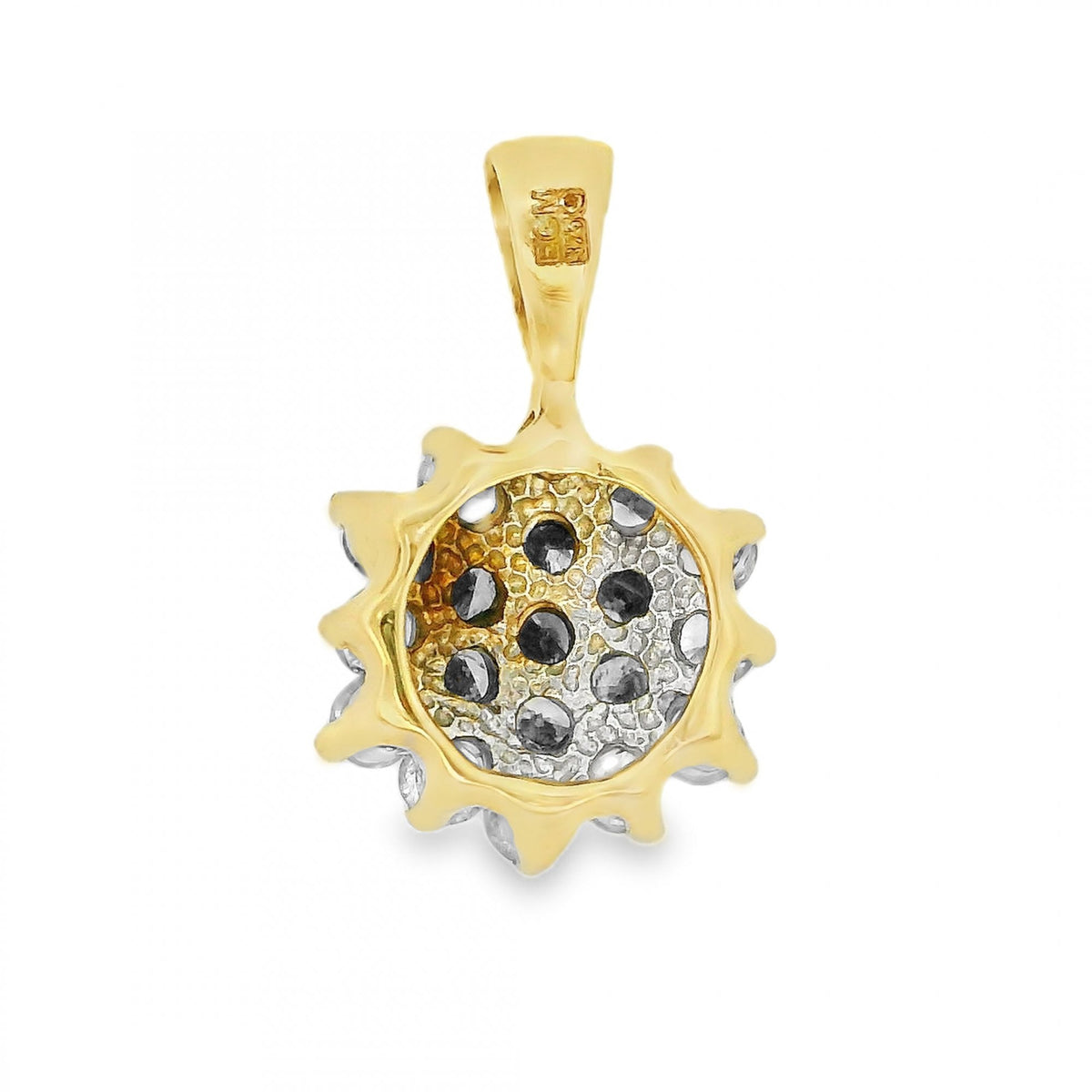 9ct Yellow Gold Diamond Cluster Pendant - 10x15x4.5mm - 0.50ct