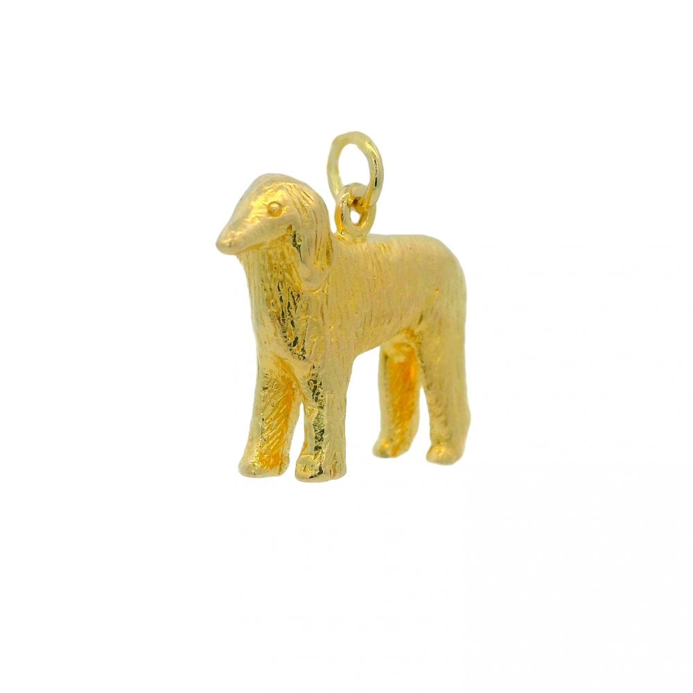 9ct Yellow Gold Dog Charm - 25x17x6mm - 9.3g