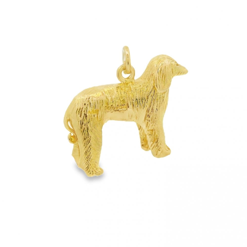 9ct Yellow Gold Dog Charm - 25x17x6mm - 9.3g
