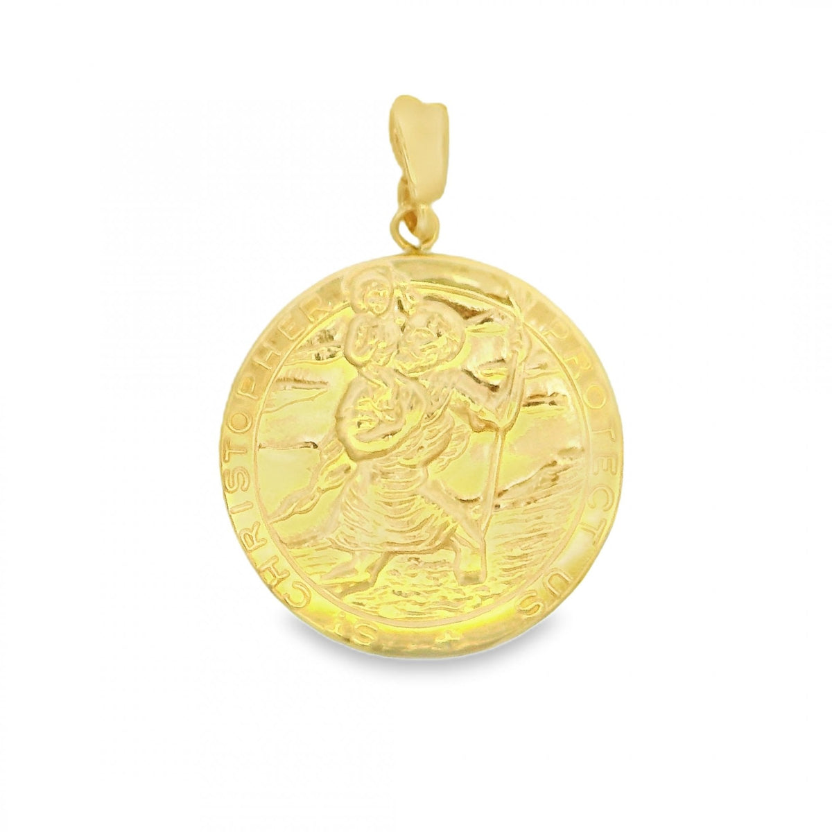 9ct Yellow Gold St. Christopher Pendant - 23x23mm - 3.4g