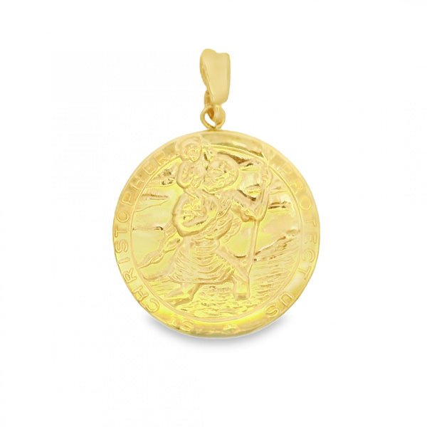 9ct Yellow Gold St. Christopher Pendant - 23x23mm - 3.4g