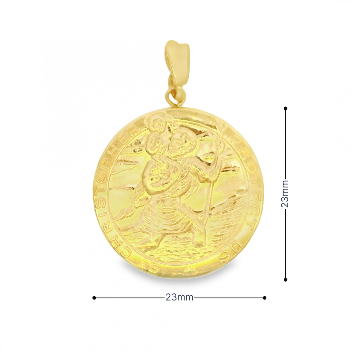 9ct Yellow Gold St. Christopher Pendant - 23x23mm - 3.4g