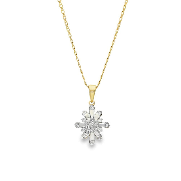 9ct Yellow Gold Anchor Chain & Diamond Star Pendant - 19"
