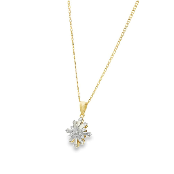 9ct Yellow Gold Anchor Chain & Diamond Star Pendant - 19"