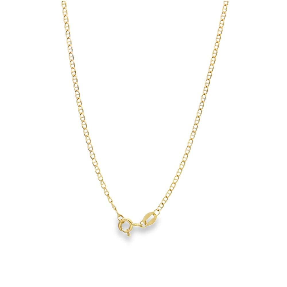 9ct Yellow Gold Anchor Chain & Diamond Star Pendant - 19"