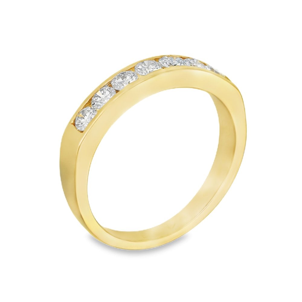 18ct Yellow Gold Diamond Half-Eternity Ring - Size L½ - 0.60ct