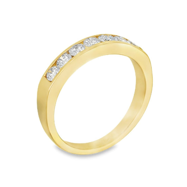 18ct Yellow Gold Diamond Half-Eternity Ring - Size L½ - 0.60ct