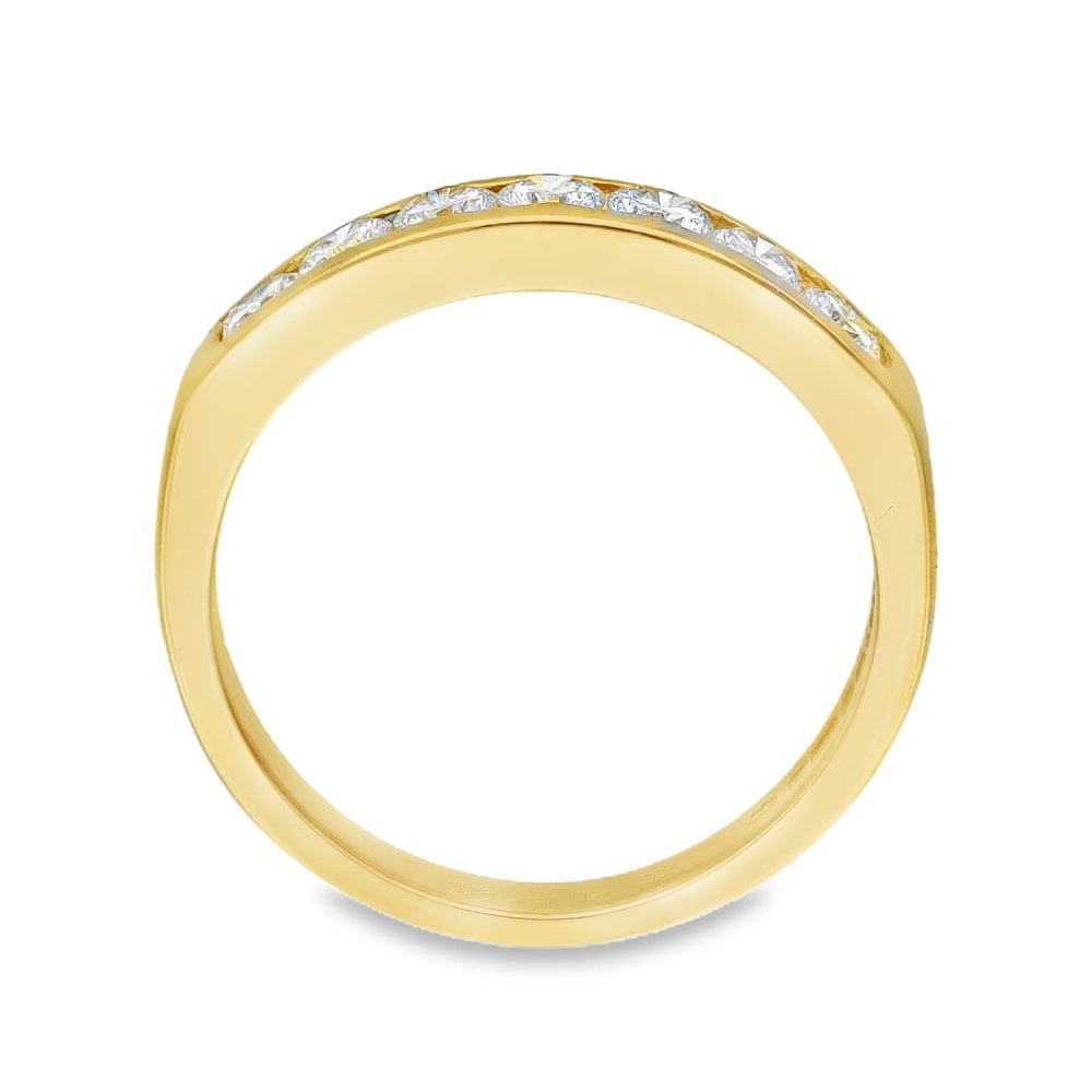 18ct Yellow Gold Diamond Half-Eternity Ring - Size L½ - 0.60ct