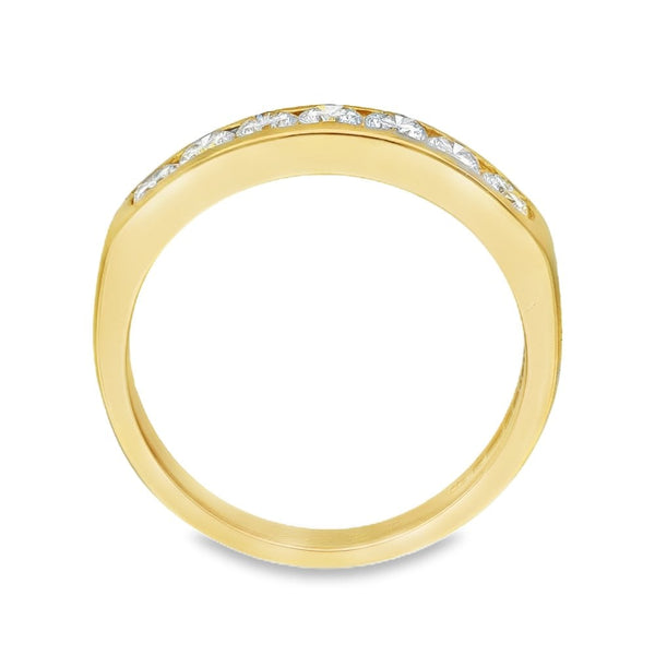 18ct Yellow Gold Diamond Half-Eternity Ring - Size L½ - 0.60ct