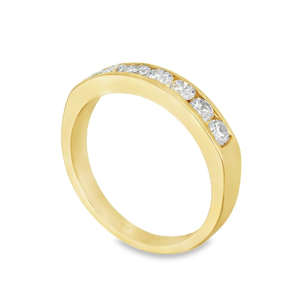 18ct Yellow Gold Diamond Half-Eternity Ring - Size L½ - 0.60ct