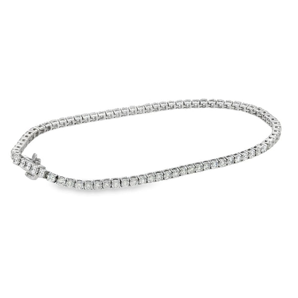 3.00ct White Gold Diamond Tennis Bracelet - F/VS2