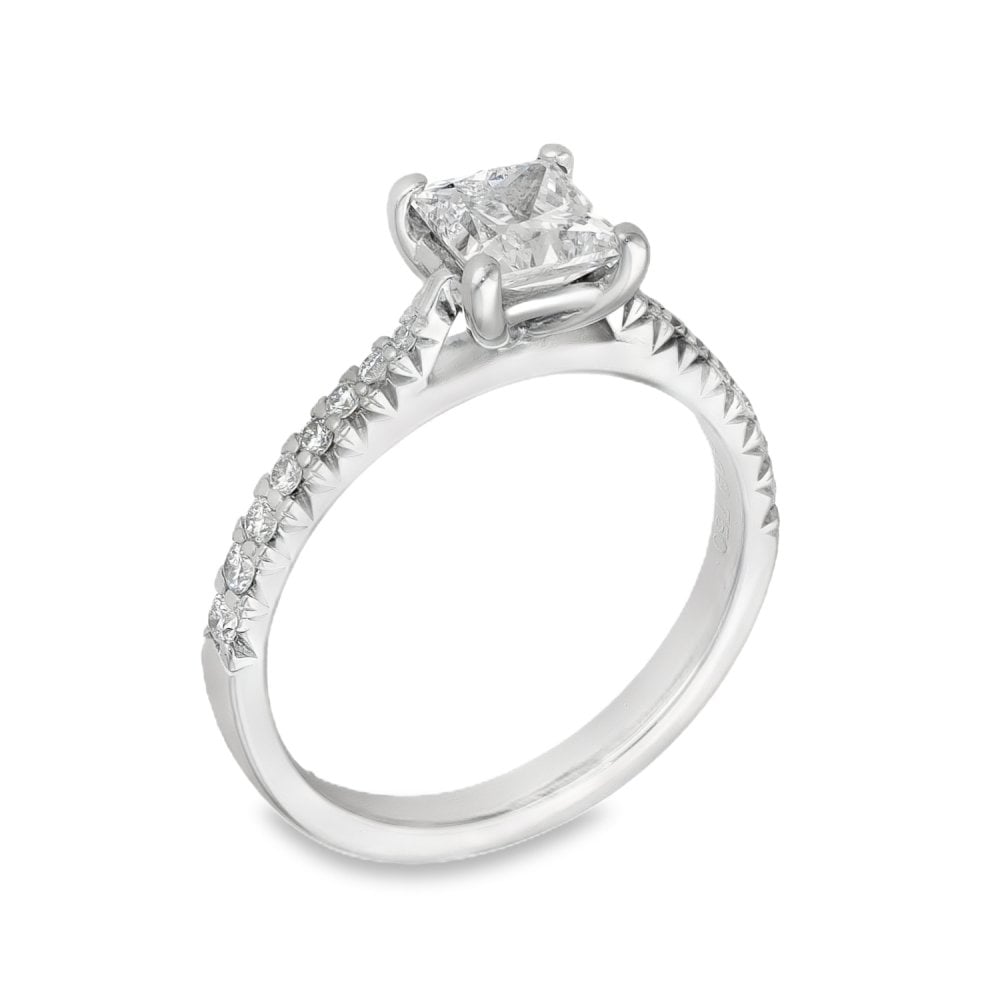 18ct White Gold Diamond Engagement Ring - Size I½ - 0.80ct