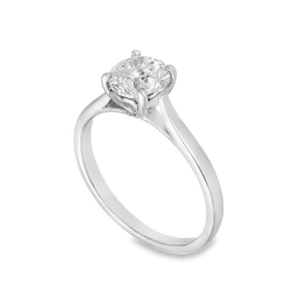 18ct White Gold Diamond Engagement Ring - Size J - 0.97ct