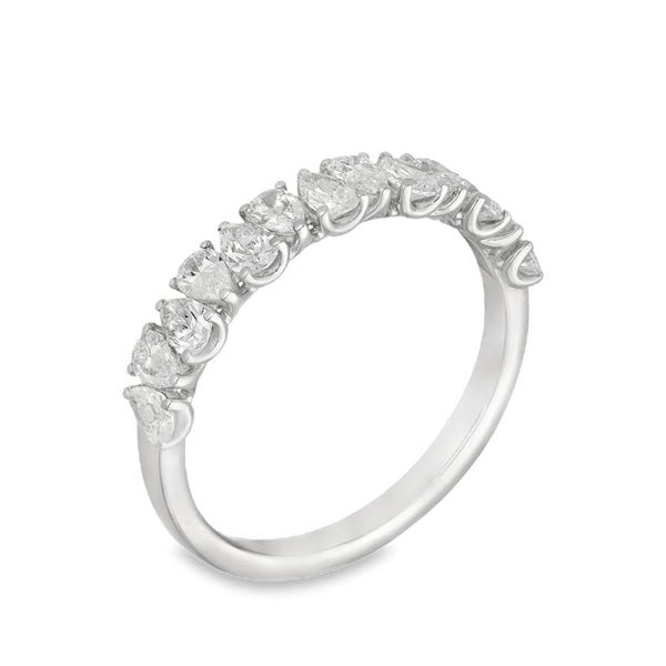 1.10ct White Gold Certified Diamond Half-Eternity Ring - F/VS2