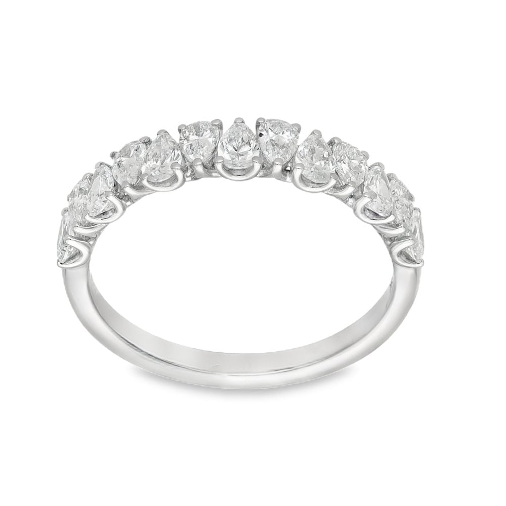 1.10ct White Gold Certified Diamond Half-Eternity Ring - F/VS2