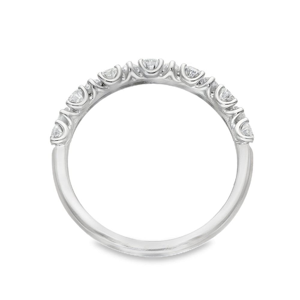 1.10ct White Gold Certified Diamond Half-Eternity Ring - F/VS2
