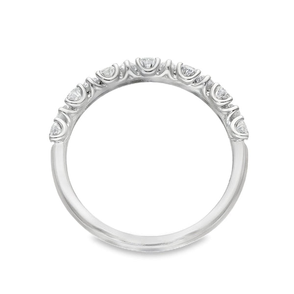 1.10ct White Gold Certified Diamond Half-Eternity Ring - F/VS2