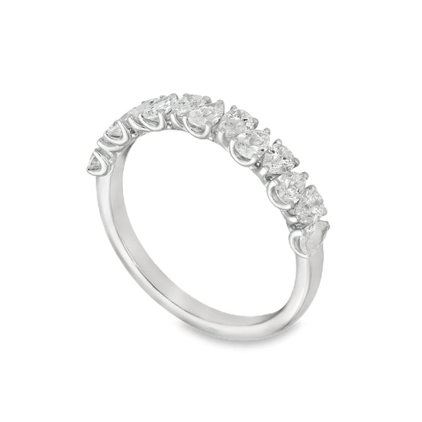 1.10ct White Gold Certified Diamond Half-Eternity Ring - F/VS2