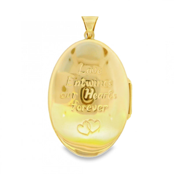 9ct Yellow Gold Heart Engraved Locket - 26x37x6mm - 6.0g
