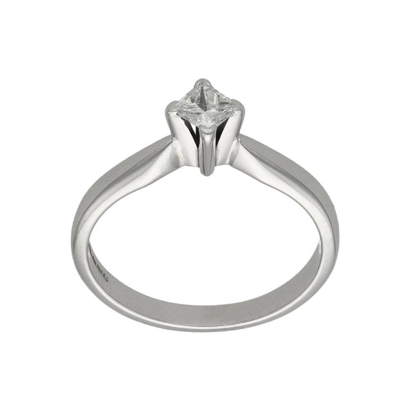 18ct White Gold Certified Princess Cut Diamond Engagement Ring