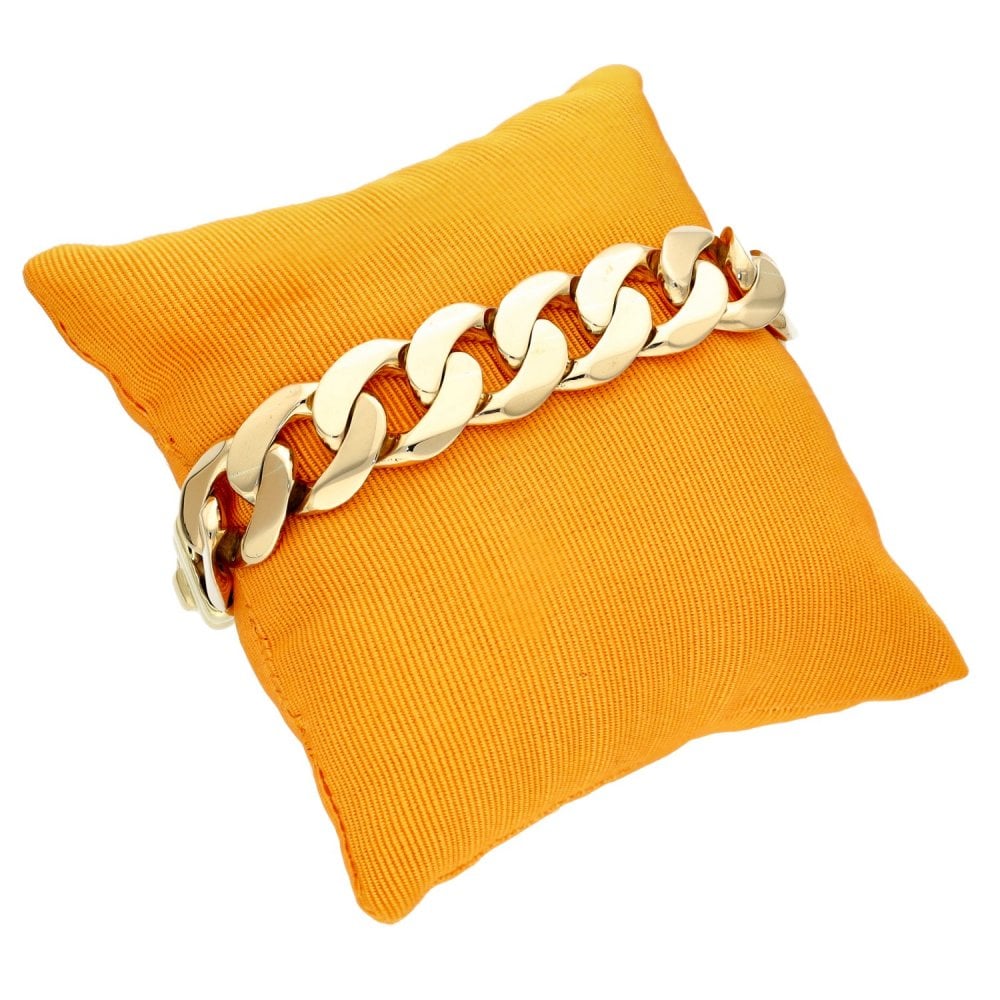 9ct Yellow Gold Heavy Curb Bracelet - 8.5" - 72.1g
