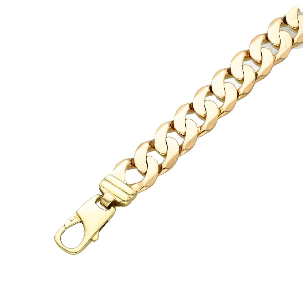 9ct Yellow Gold Heavy Curb Bracelet - 8.5" - 72.1g