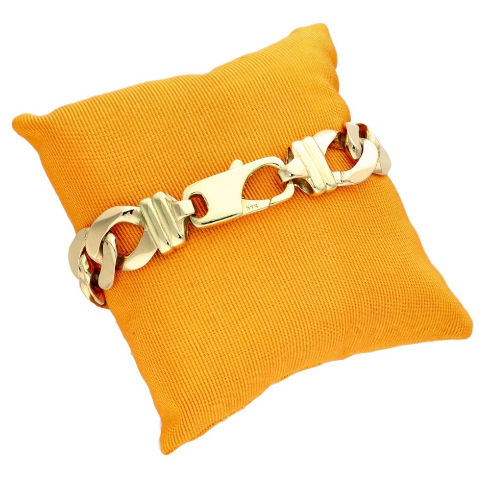 9ct Yellow Gold Heavy Curb Bracelet - 8.5" - 72.1g