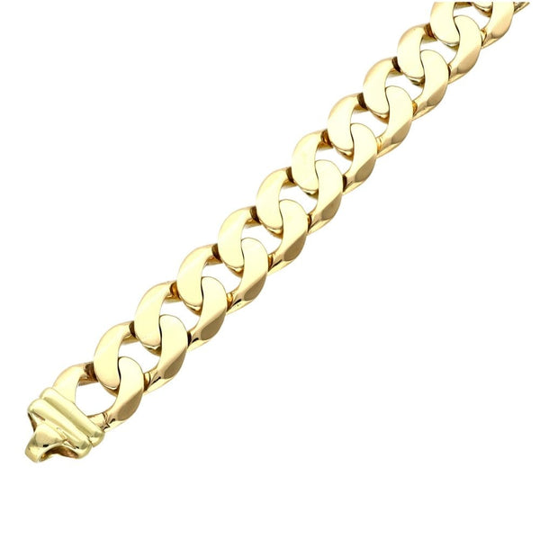 9ct Yellow Gold Heavy Curb Bracelet - 8.5" - 72.1g