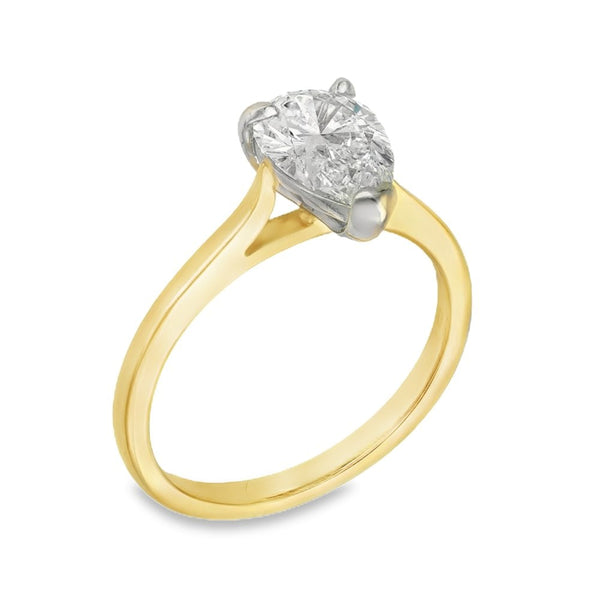 18ct Yellow Gold Diamond Engagement Ring - Size O - 1.51ct