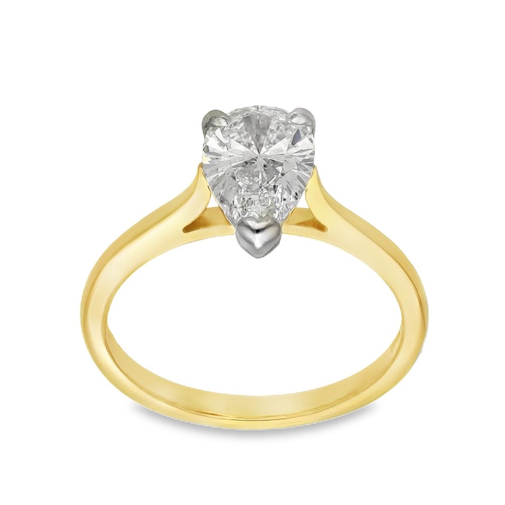 18ct Yellow Gold Diamond Engagement Ring - Size O - 1.51ct