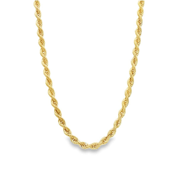 9ct Yellow Gold Solid Rope Chain - 26" - 29.5g