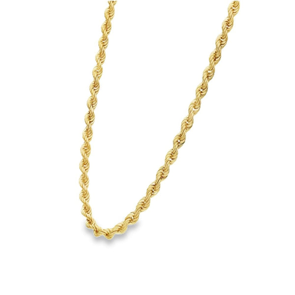 9ct Yellow Gold Solid Rope Chain - 26" - 29.5g