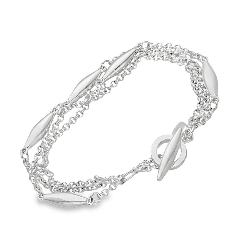 925 Silver Skittle & Belcher Bracelet - 7.5" - 19.4g