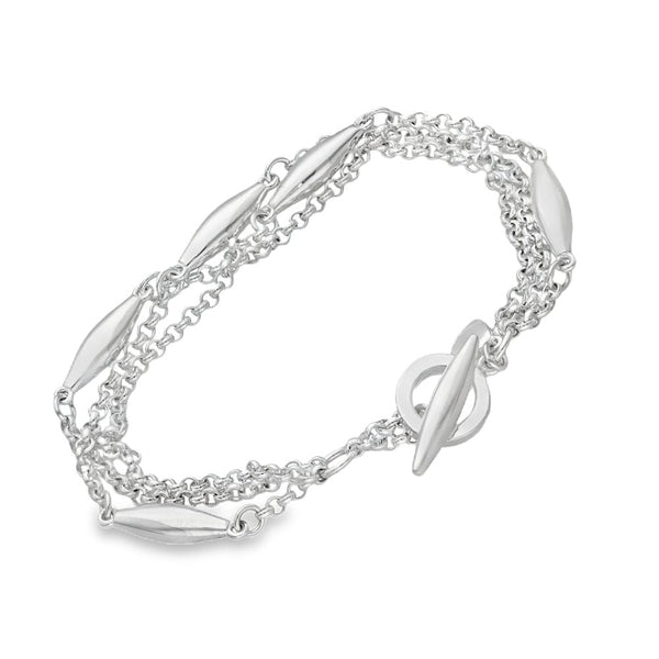 925 Silver Skittle & Belcher Bracelet - 7.5" - 19.4g