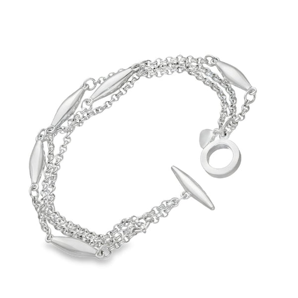 925 Silver Skittle & Belcher Bracelet - 7.5" - 19.4g