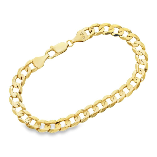 9ct Yellow Gold Open Curb Bracelet - 8" - 14.0g