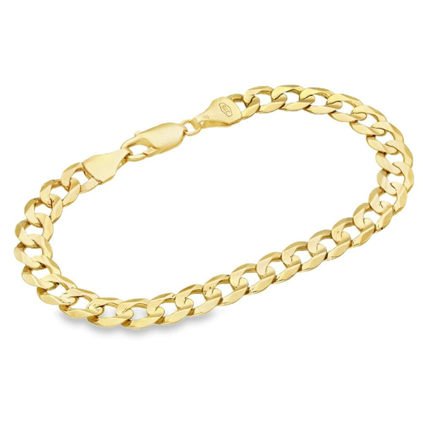 9ct Yellow Gold Open Curb Bracelet - 8" - 14.0g