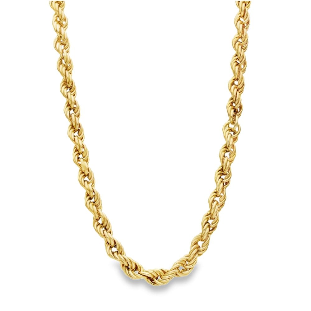 9ct Yellow Gold Hollow Rope Chain - 18" - 10.0g