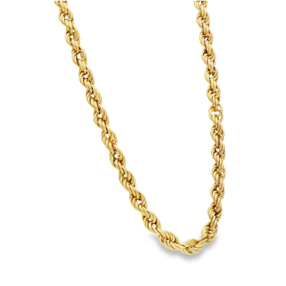 9ct Yellow Gold Hollow Rope Chain - 18" - 10.0g