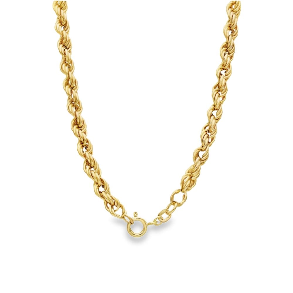 9ct Yellow Gold Hollow Rope Chain - 18" - 10.0g