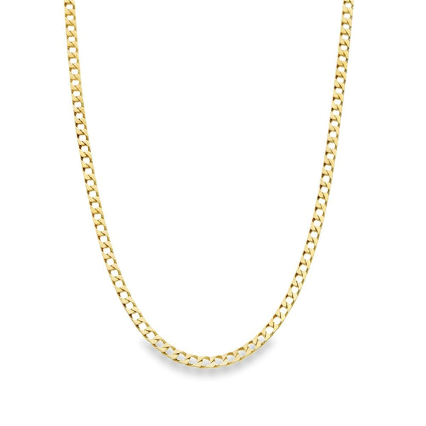 9ct Yellow Gold Square Curb Chain - 25" - 11.0g