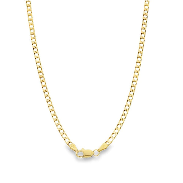9ct Yellow Gold Square Curb Chain - 25" - 11.0g