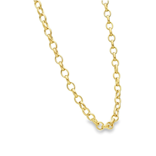 9ct Yellow Gold Oval Belcher Chain - 16" - 15.6g