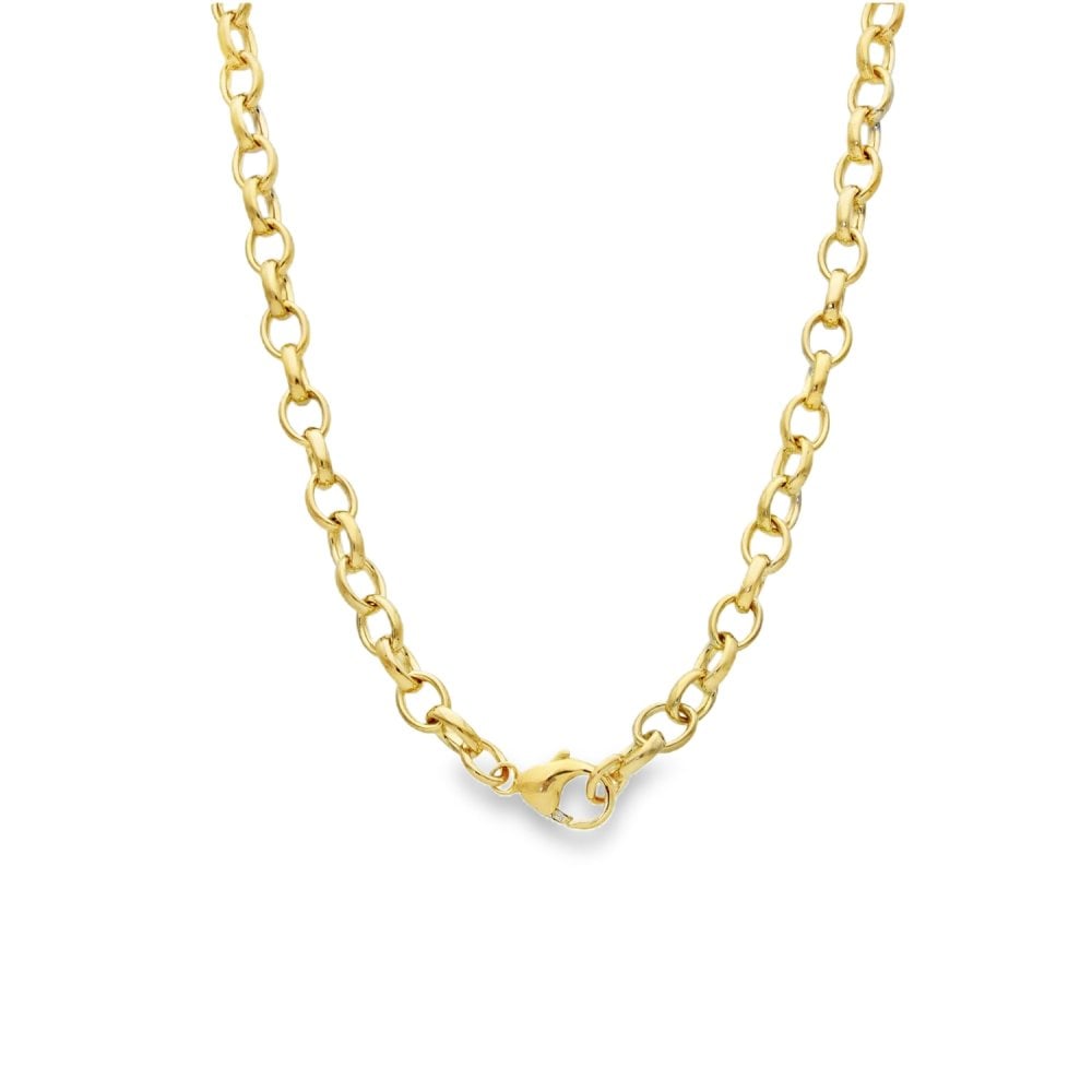 9ct Yellow Gold Oval Belcher Chain - 16" - 15.6g