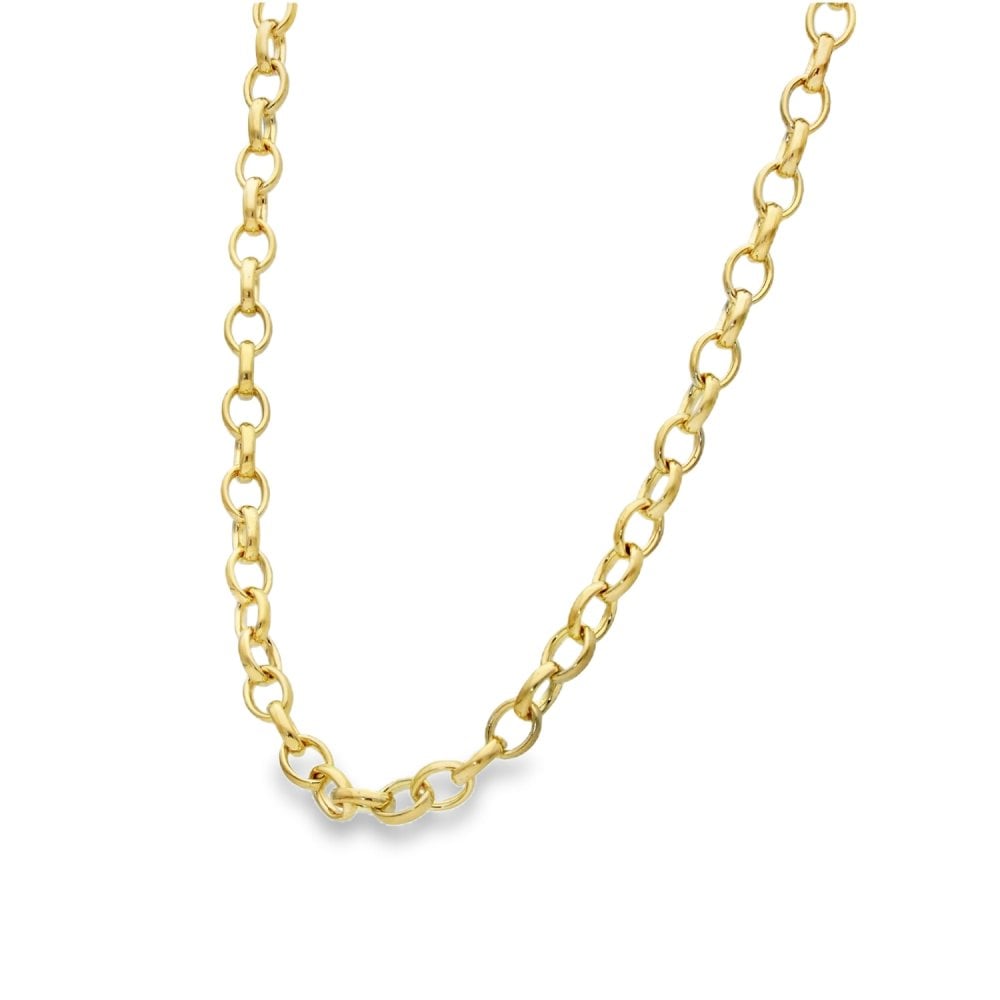 9ct Yellow Gold Oval Belcher Chain - 16" - 15.6g