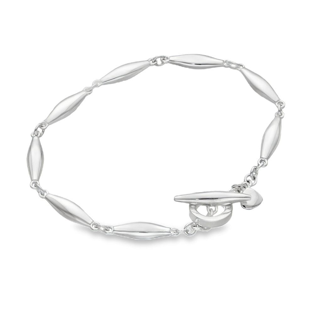 925 Silver Skittle Bracelet & T-Bar Fastener - 7.5" - 18.1g