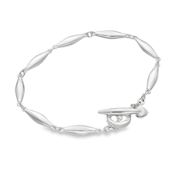 925 Silver Skittle Bracelet & T-Bar Fastener - 7.5" - 18.1g
