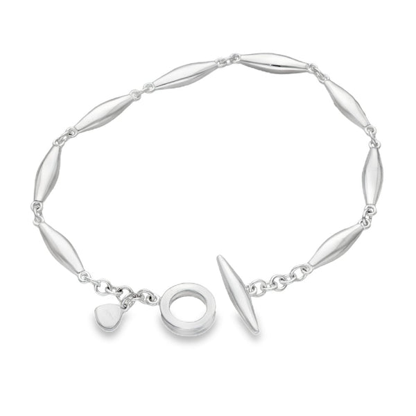925 Silver Skittle Bracelet & T-Bar Fastener - 7.5" - 18.1g
